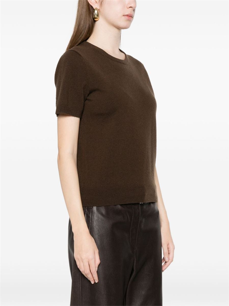 Wool & cashmere-blend short-sleeve sweater-VINCE-Verso