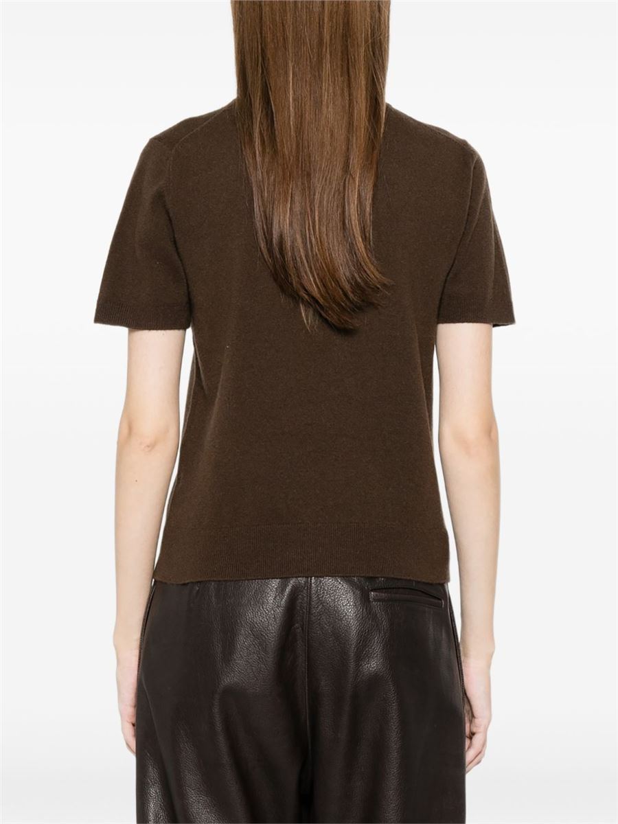 Wool & cashmere-blend short-sleeve sweater-VINCE-Verso