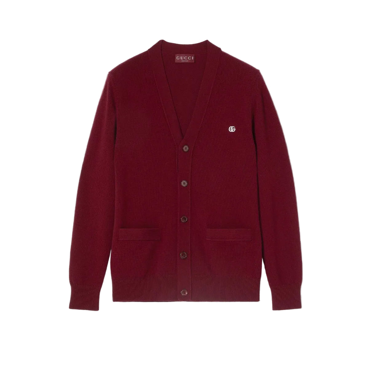 Wool cashmere cardigan with embroidery-GUCCI-Verso