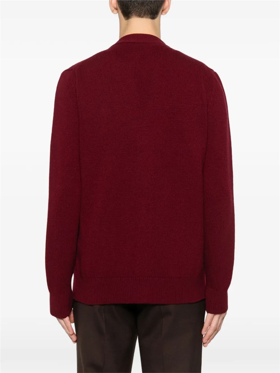 Wool cashmere cardigan with embroidery-GUCCI-Verso
