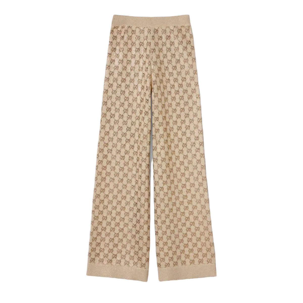Wool cashmere leisure trousers with crystals-GUCCI-Verso