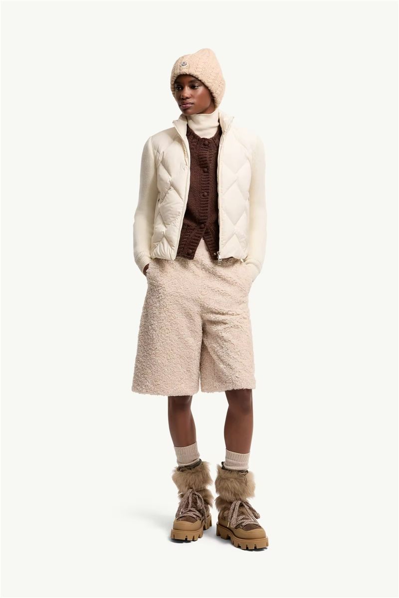 Wool & cashmere padded zip-up cardigan-MONCLER-Verso