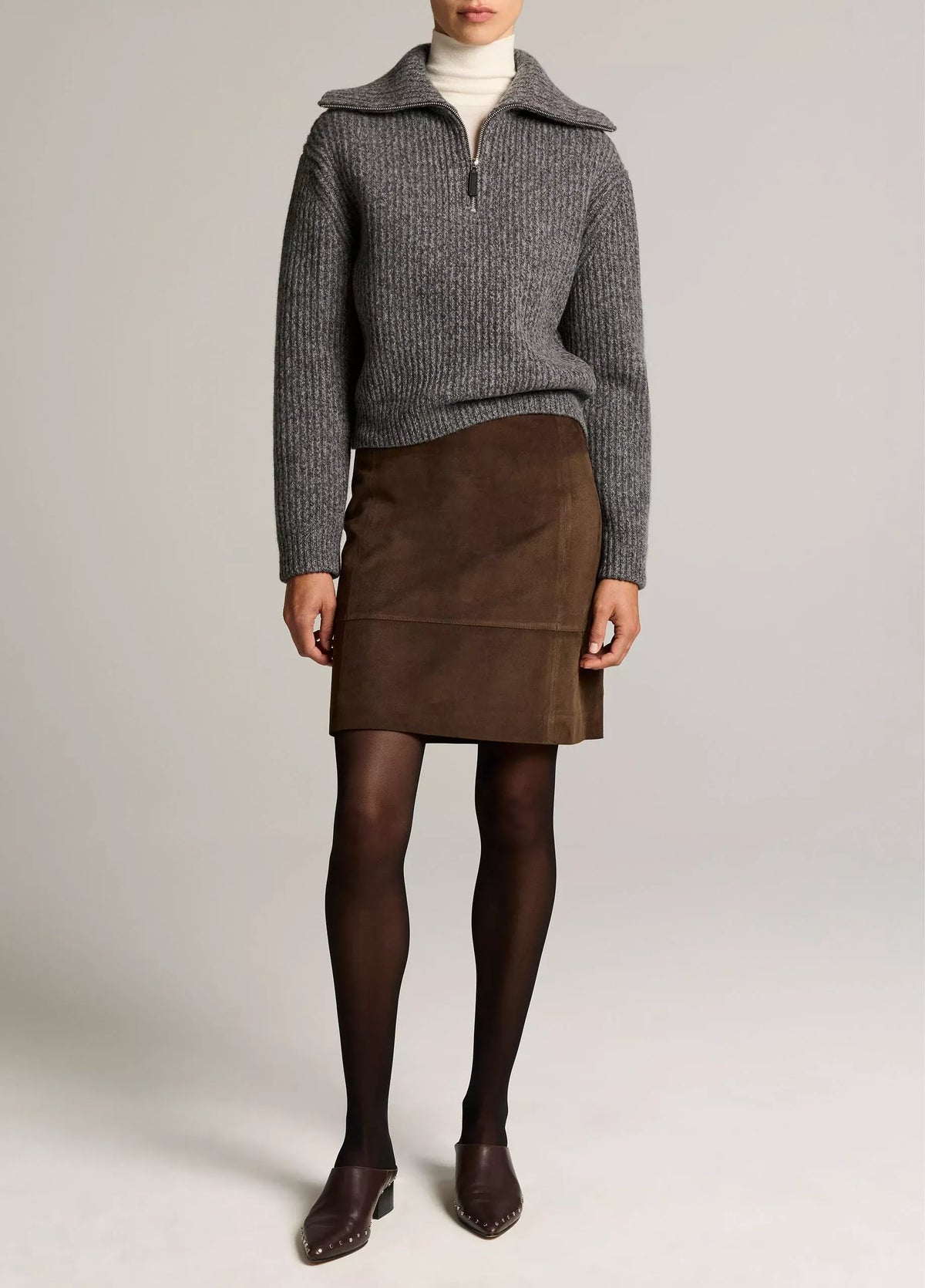Wool-Cashmere Sailor-Collar Quarter-Zip Sweater-VINCE-Verso
