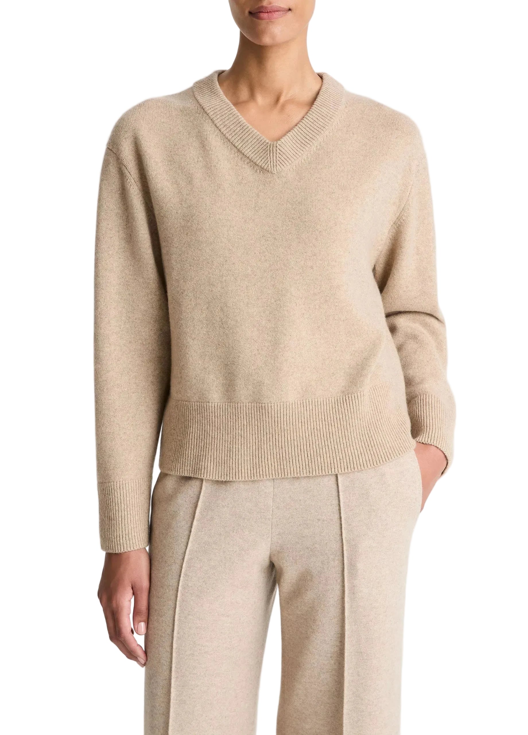 Wool-cashmere v-neck sweater-VINCE-309028-XS-Verso