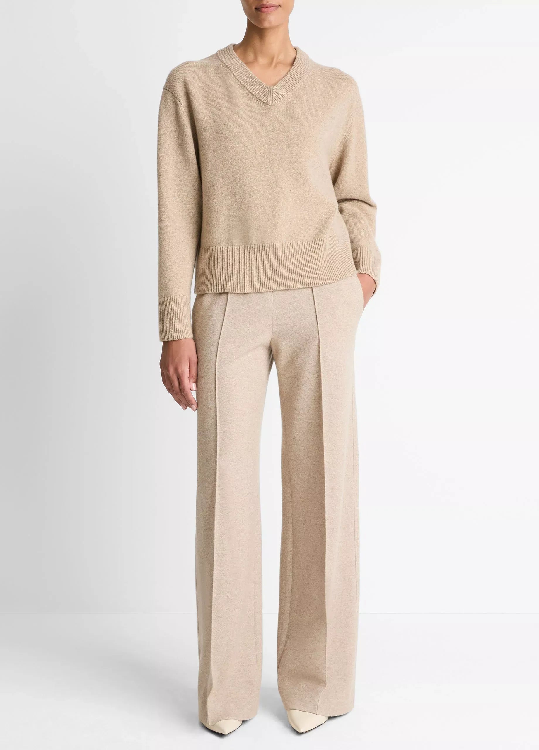 Wool-cashmere v-neck sweater-VINCE-Verso