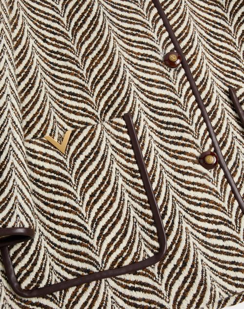 Wool Cloth Caban in Fauve Eclat Animal Print-VALENTINO-Verso