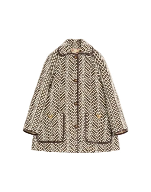 Wool Cloth Caban in Fauve Eclat Animal Print-VALENTINO-Verso