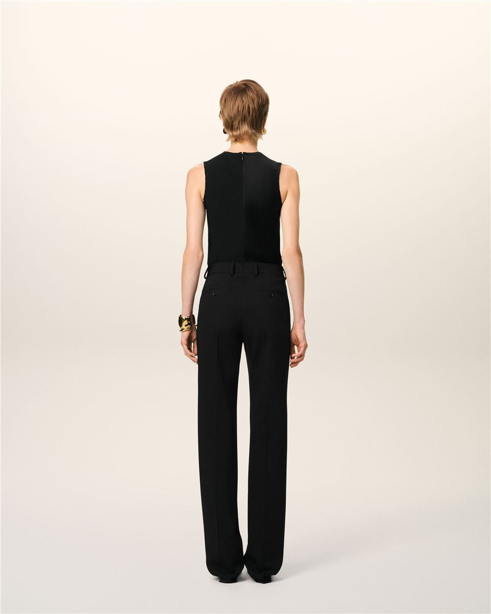 WOOL CONTRASTED STRAIGHT TROUSERS - AMI - Verso