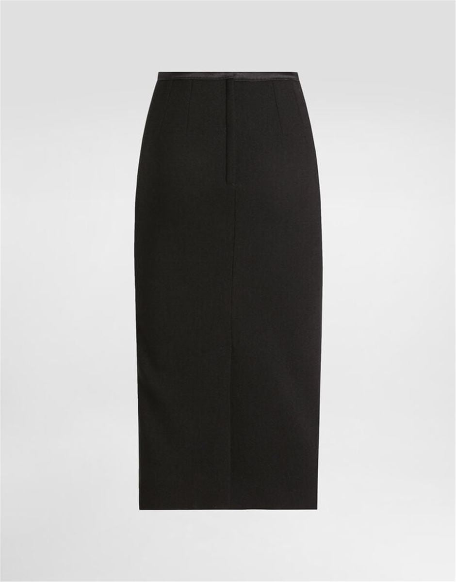 WOOL CREPE CALF-LENGTH PENCIL DRESS - DOLCE & GABBANA - Verso