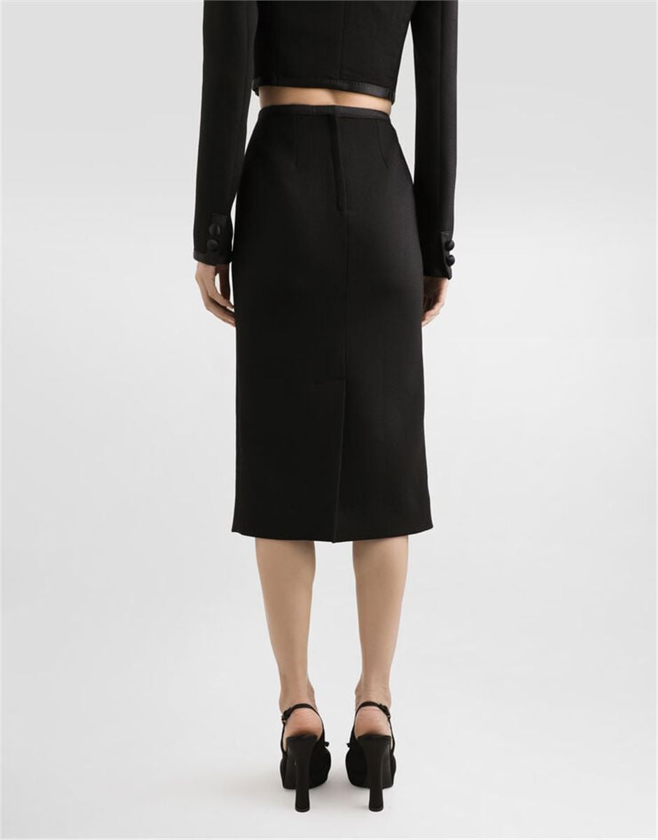 WOOL CREPE CALF-LENGTH PENCIL DRESS - DOLCE & GABBANA - Verso