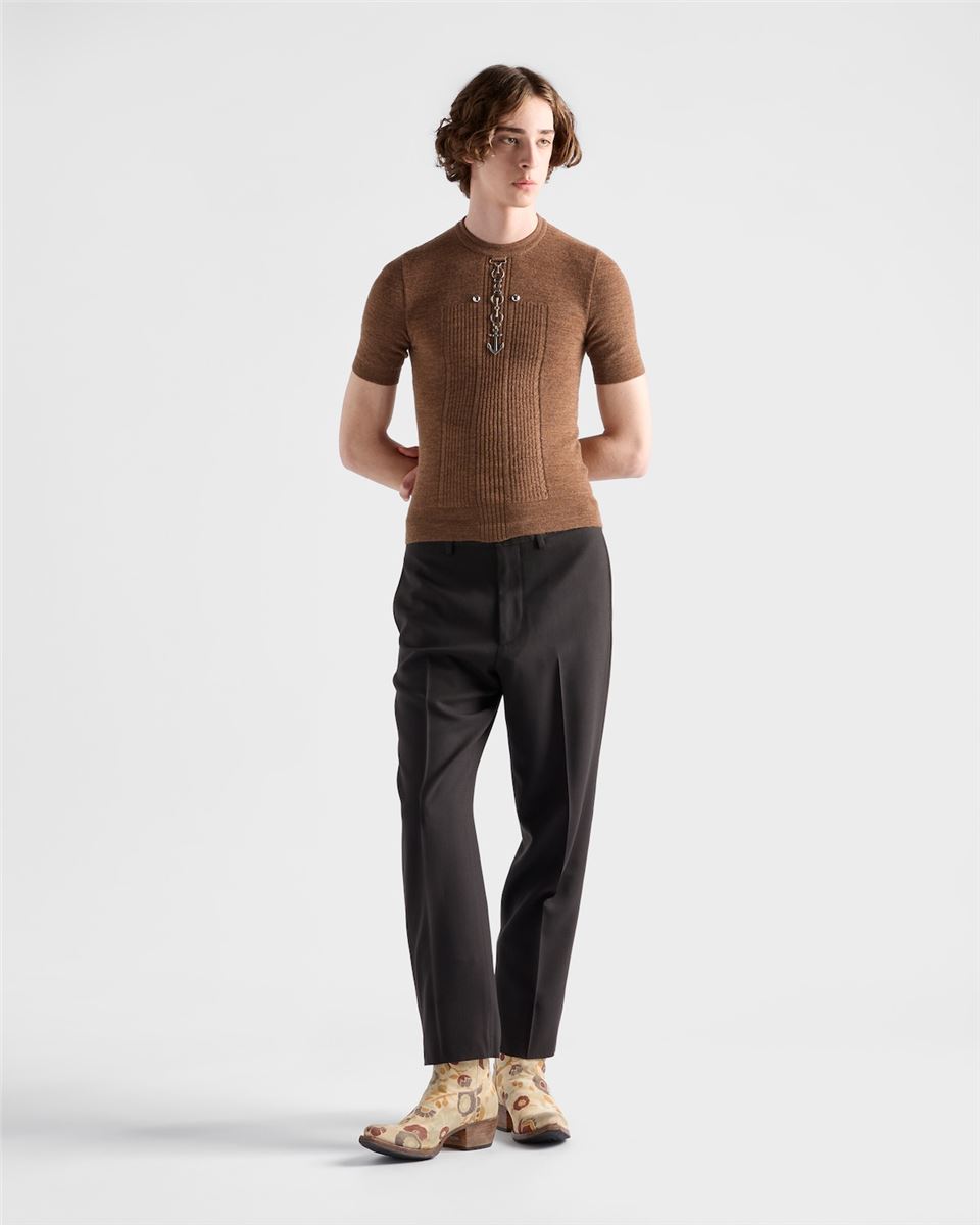 wool crew-neck sweater with studs-PRADA-Verso