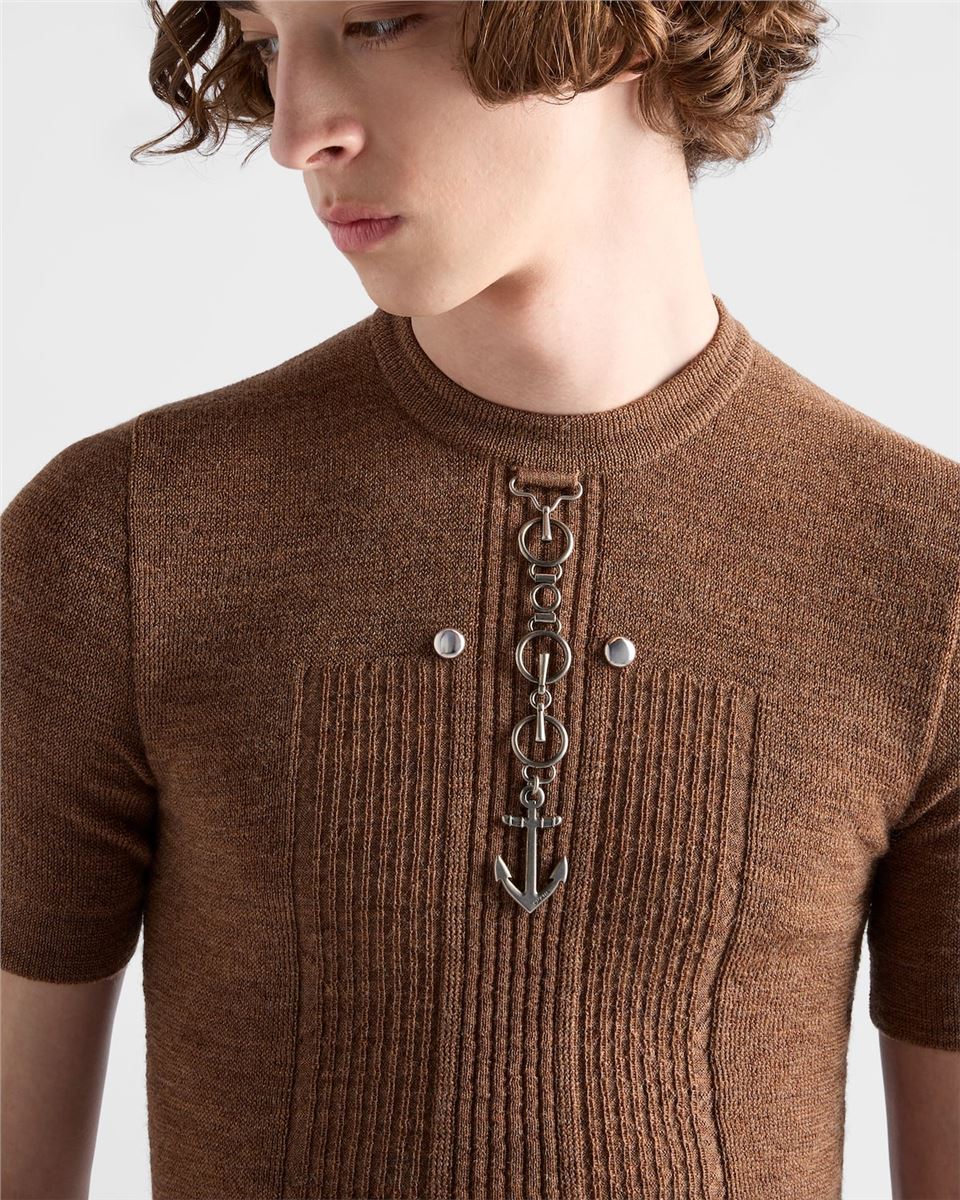 wool crew-neck sweater with studs-PRADA-Verso