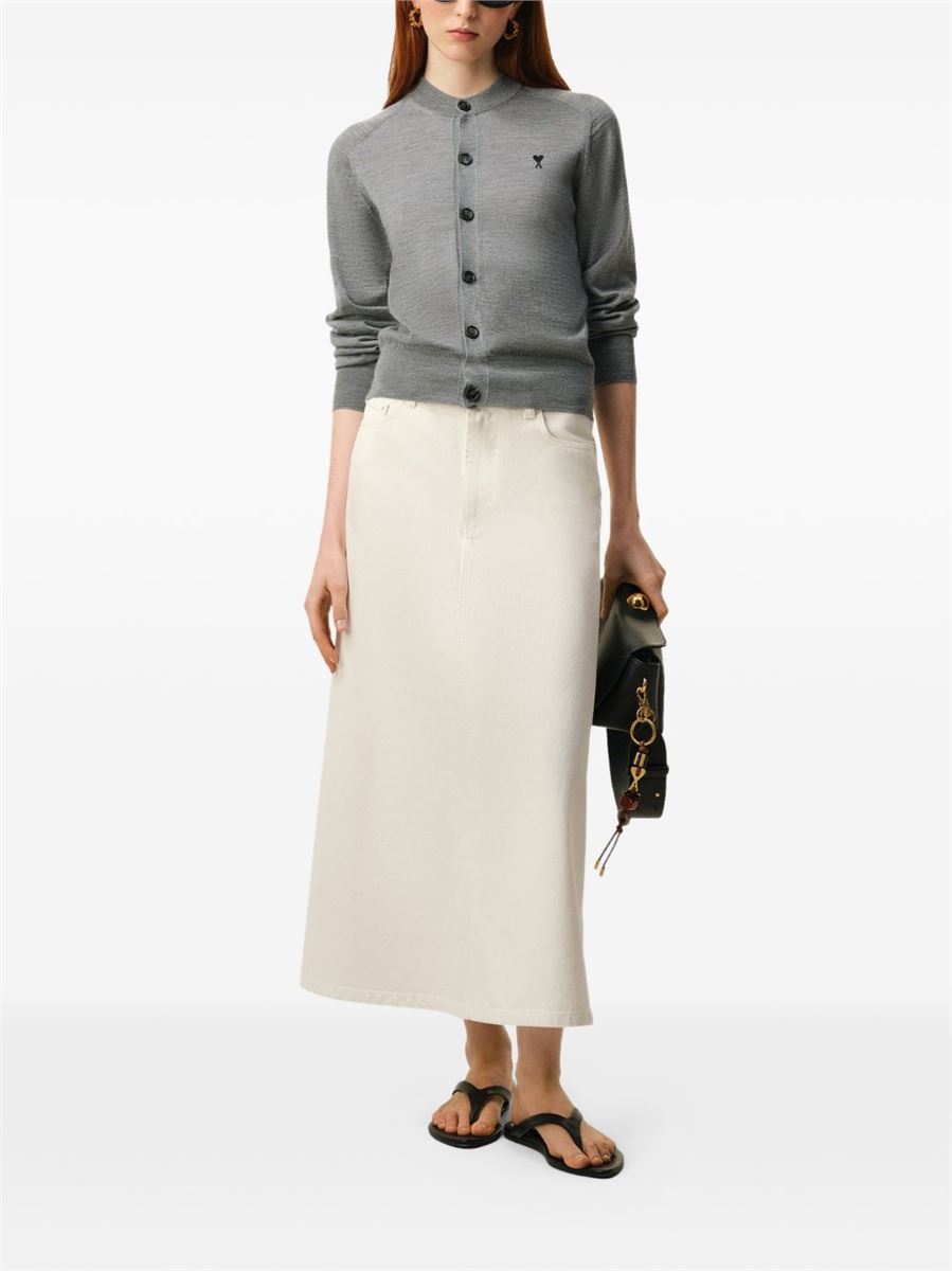 De coeur chest-embroidery cardigan-AMI-Verso