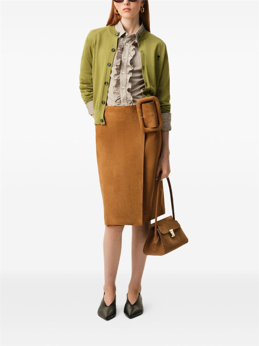 De coeur chest-embroidery cardigan-AMI-Verso