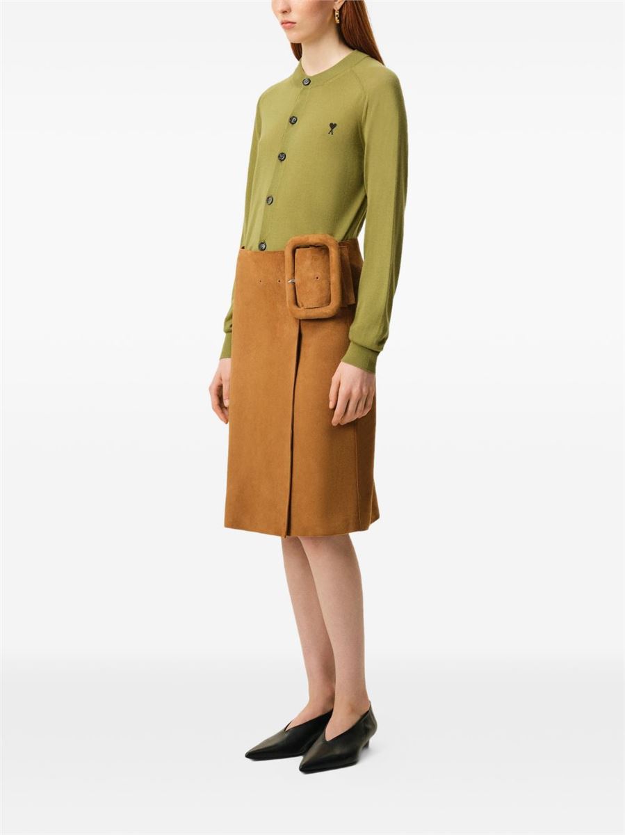 De coeur chest-embroidery cardigan-AMI-Verso