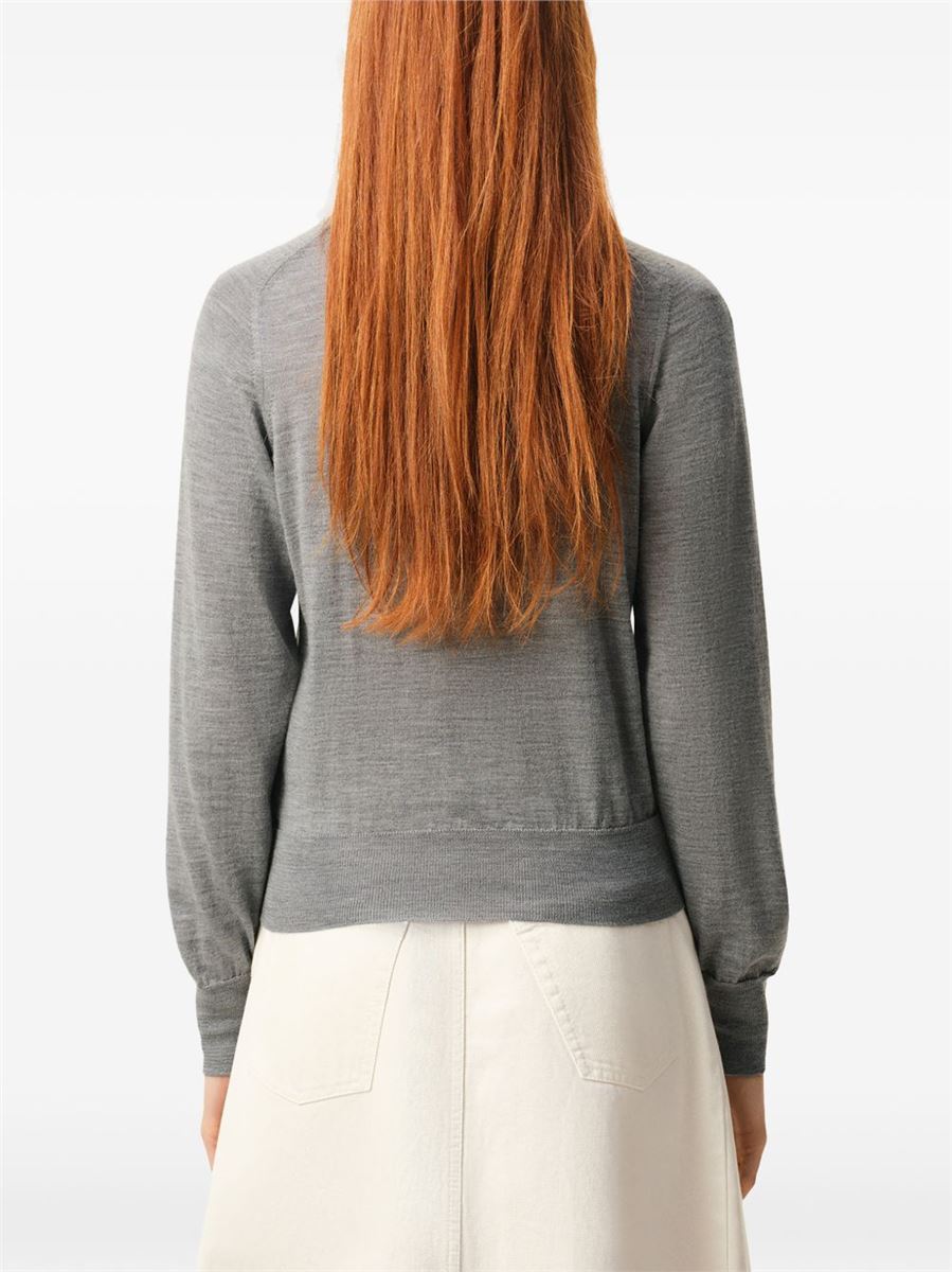 De coeur chest-embroidery cardigan-AMI-Verso