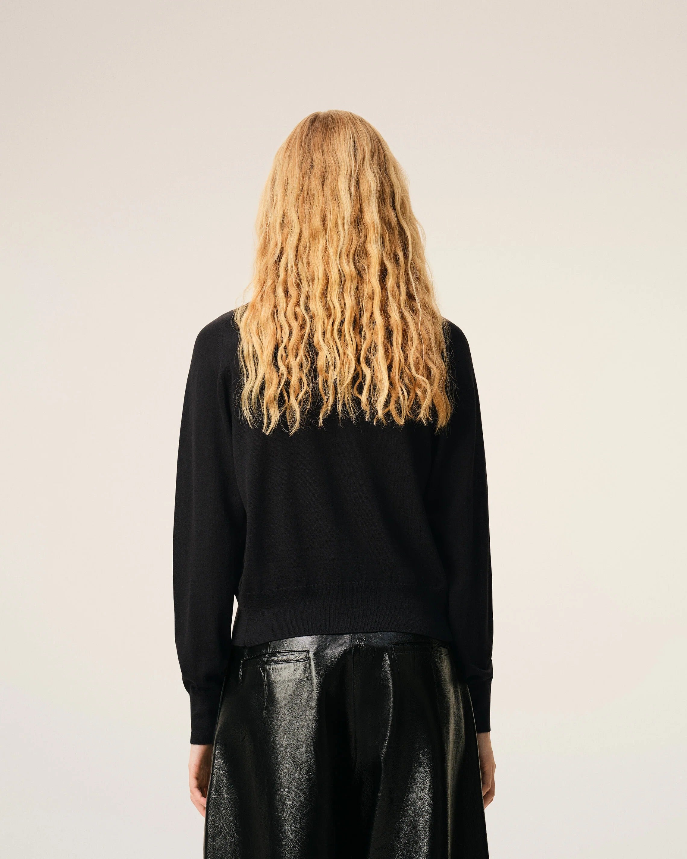 Wool Crewneck Ami De Coeur Cardigan-AMI-Verso