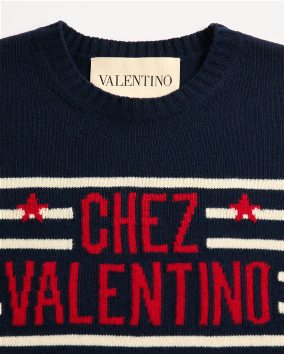 wool crewneck jumper-VALENTINO-Verso