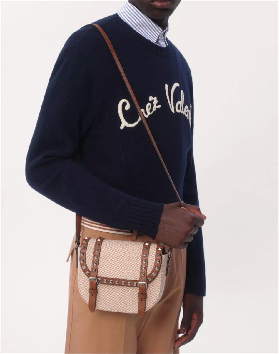 WOOL CREWNECK JUMPER WITH CHEZ VALENTINO EMBROIDERY -  VALENTINO -  Verso