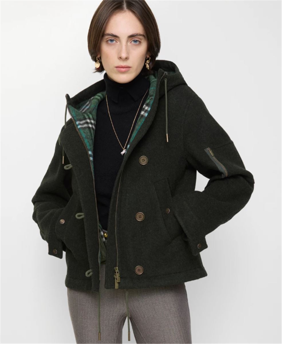 wool hooded jacket-BURBERRY-Verso