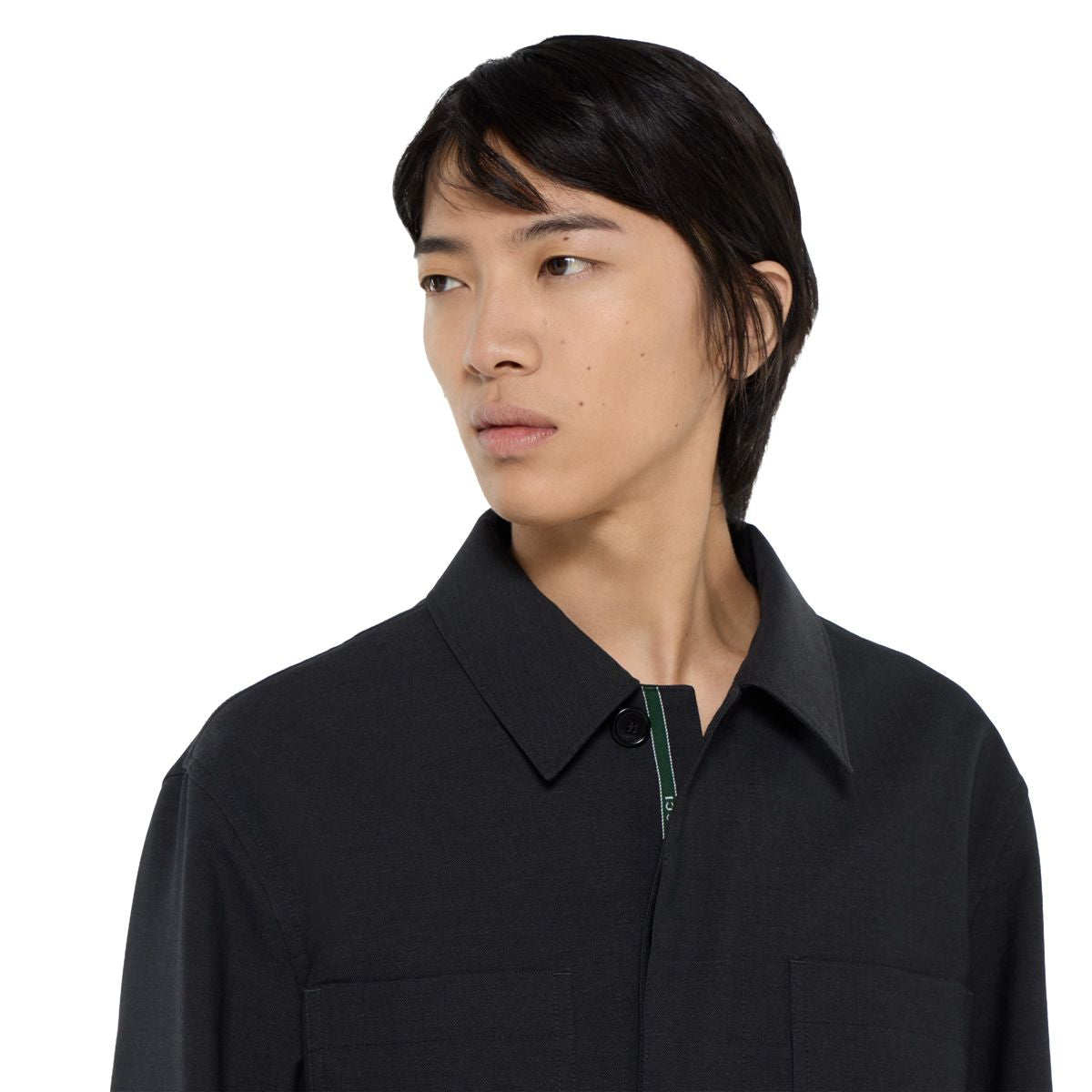 Wool jacket with gucci sevedge detail-GUCCI-Verso