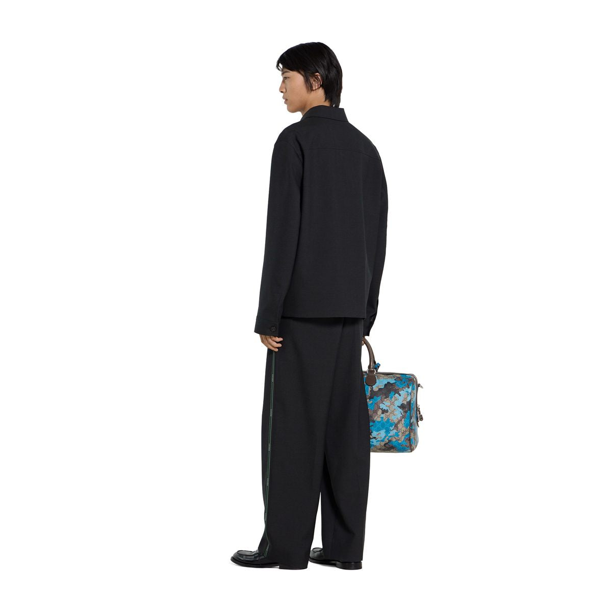 Wool jacket with gucci sevedge detail-GUCCI-Verso