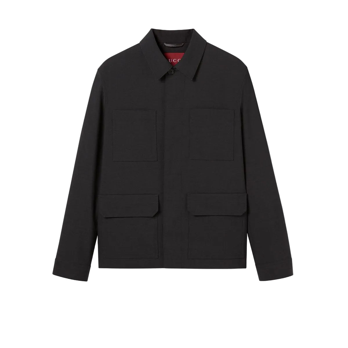 Wool jacket with gucci sevedge detail-GUCCI-Verso