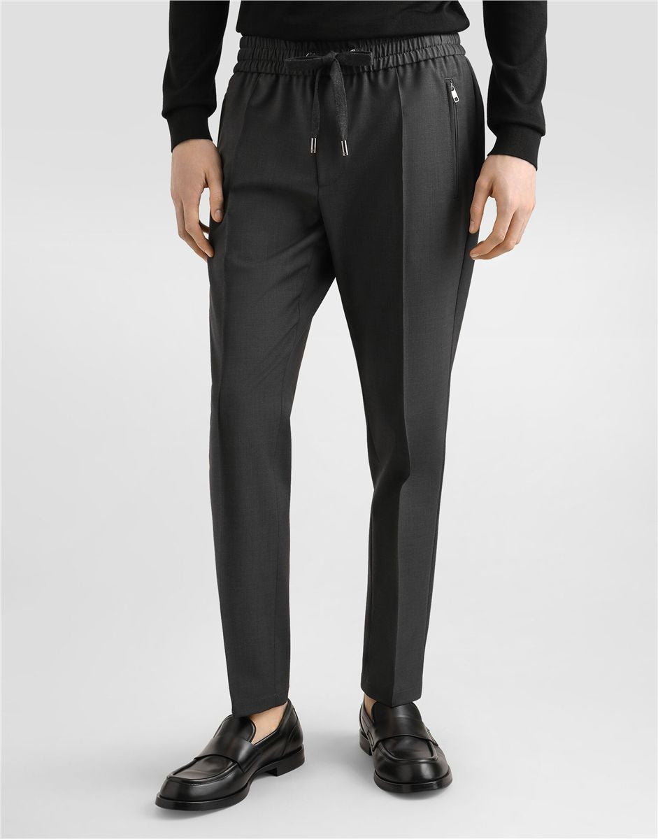 Wool jogging pants-DOLCE&GABBANA-Verso