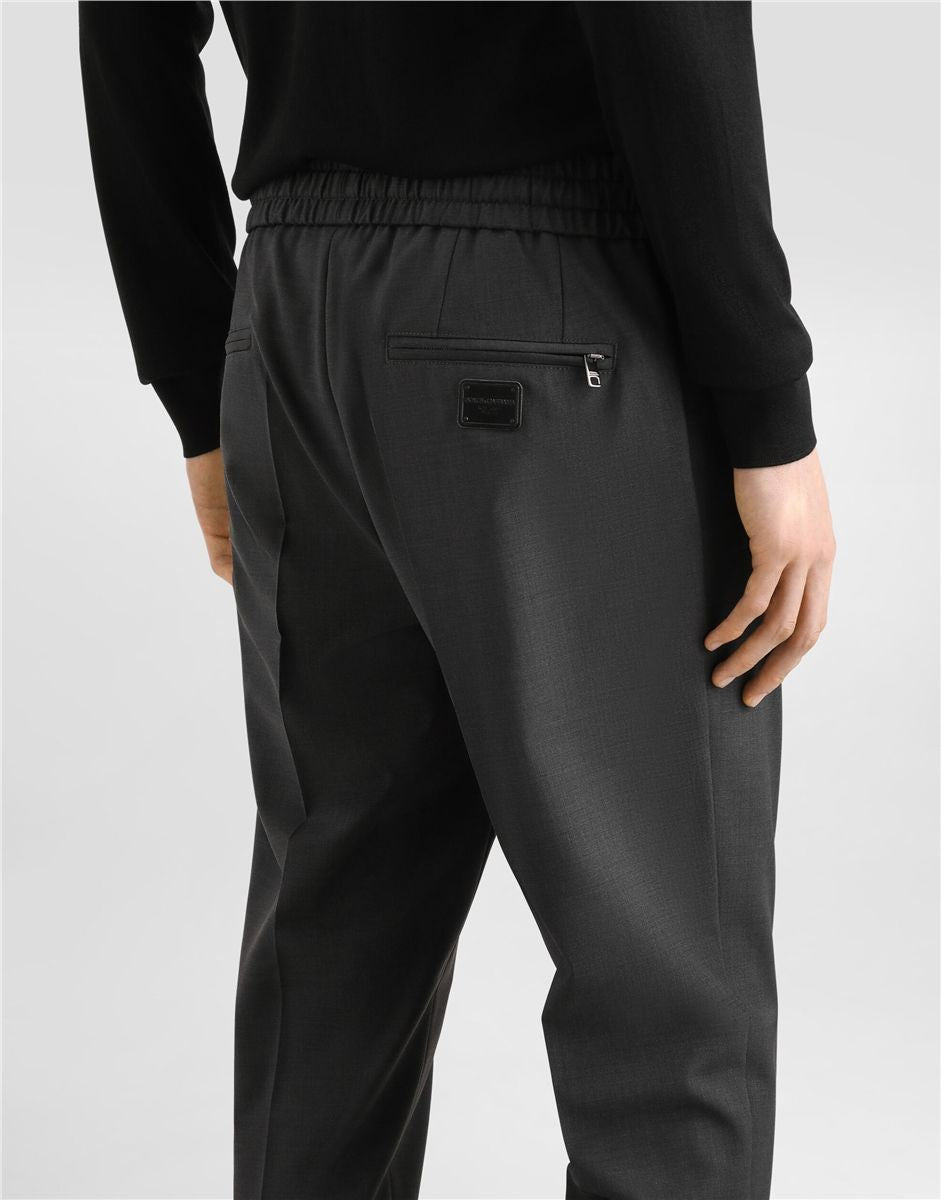 Wool jogging pants-DOLCE&GABBANA-Verso