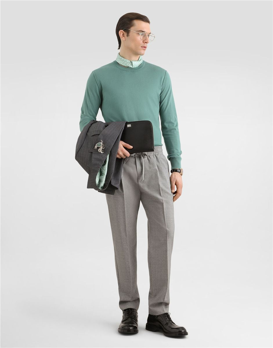 Wool jogging trousers-DOLCE&GABBANA-Verso