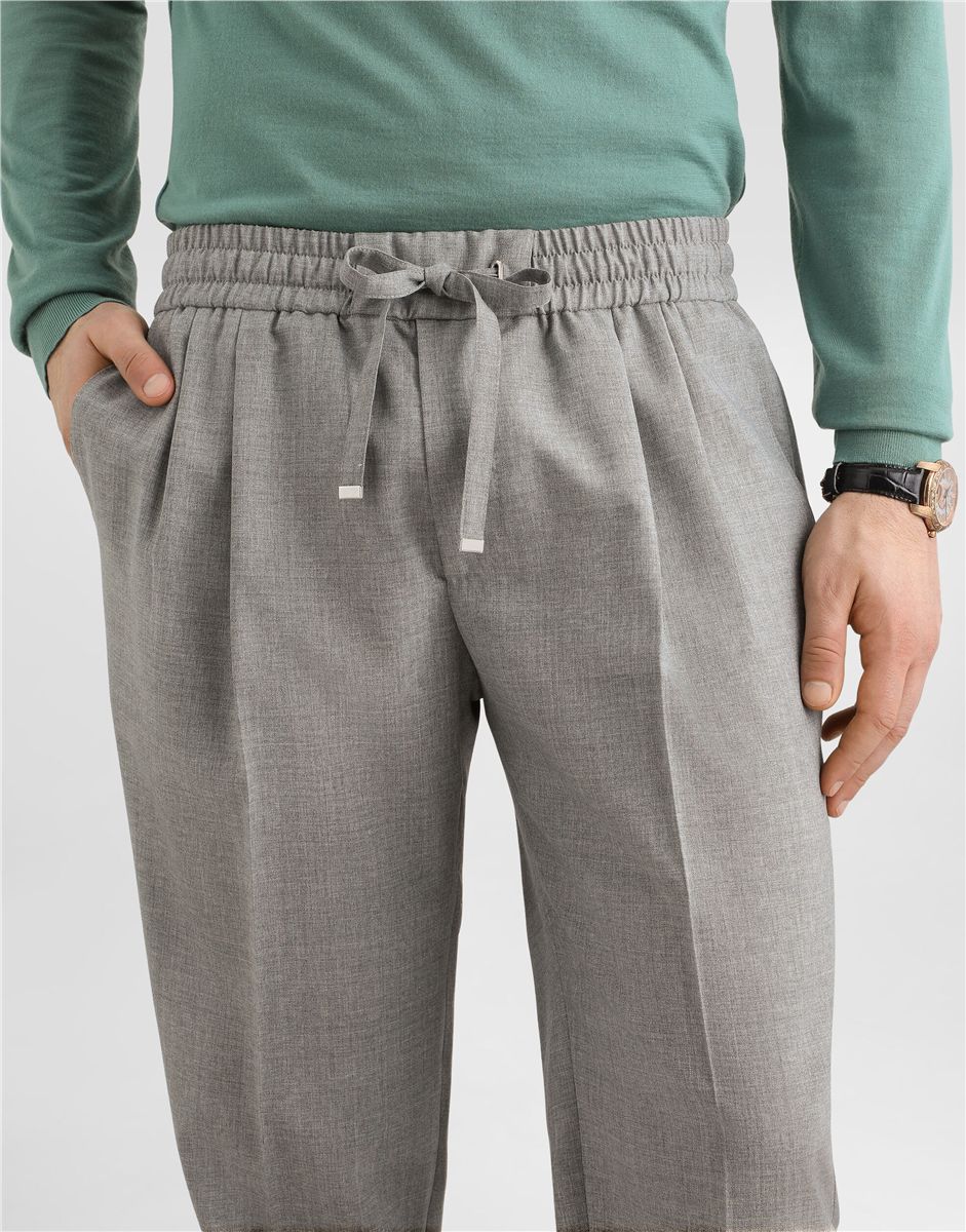 Wool jogging trousers-DOLCE&GABBANA-Verso