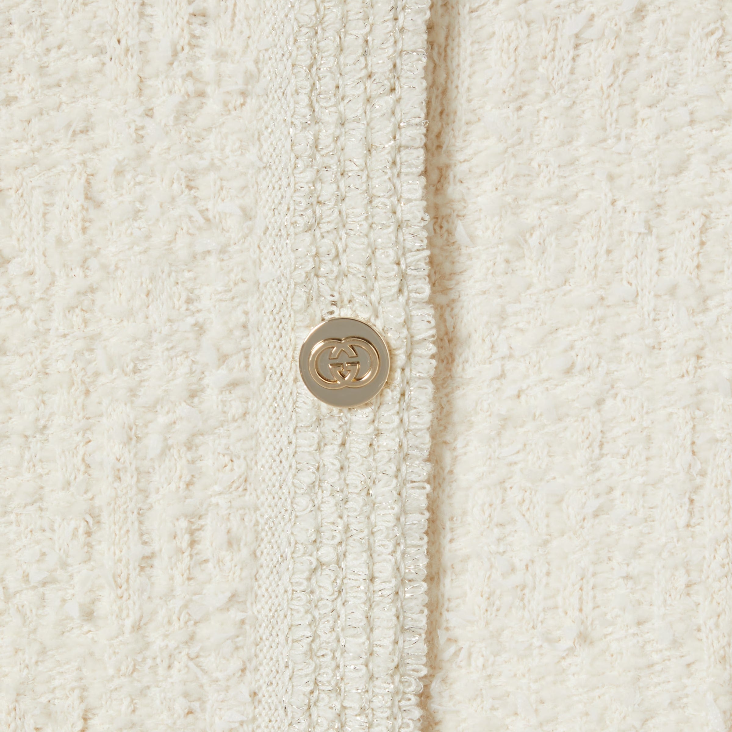 Wool lamé bouclé cardigan-GUCCI-Verso