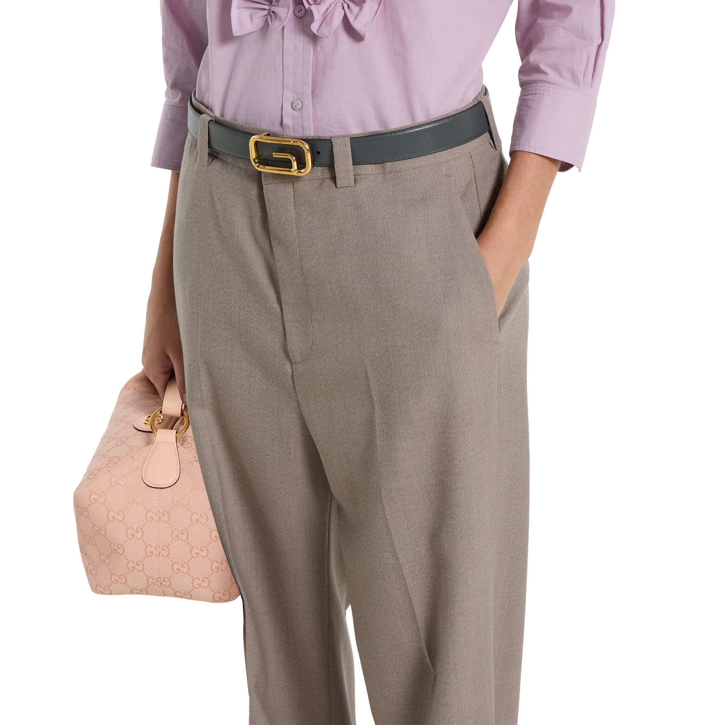 Wool mouliné trousers-GUCCI-Verso