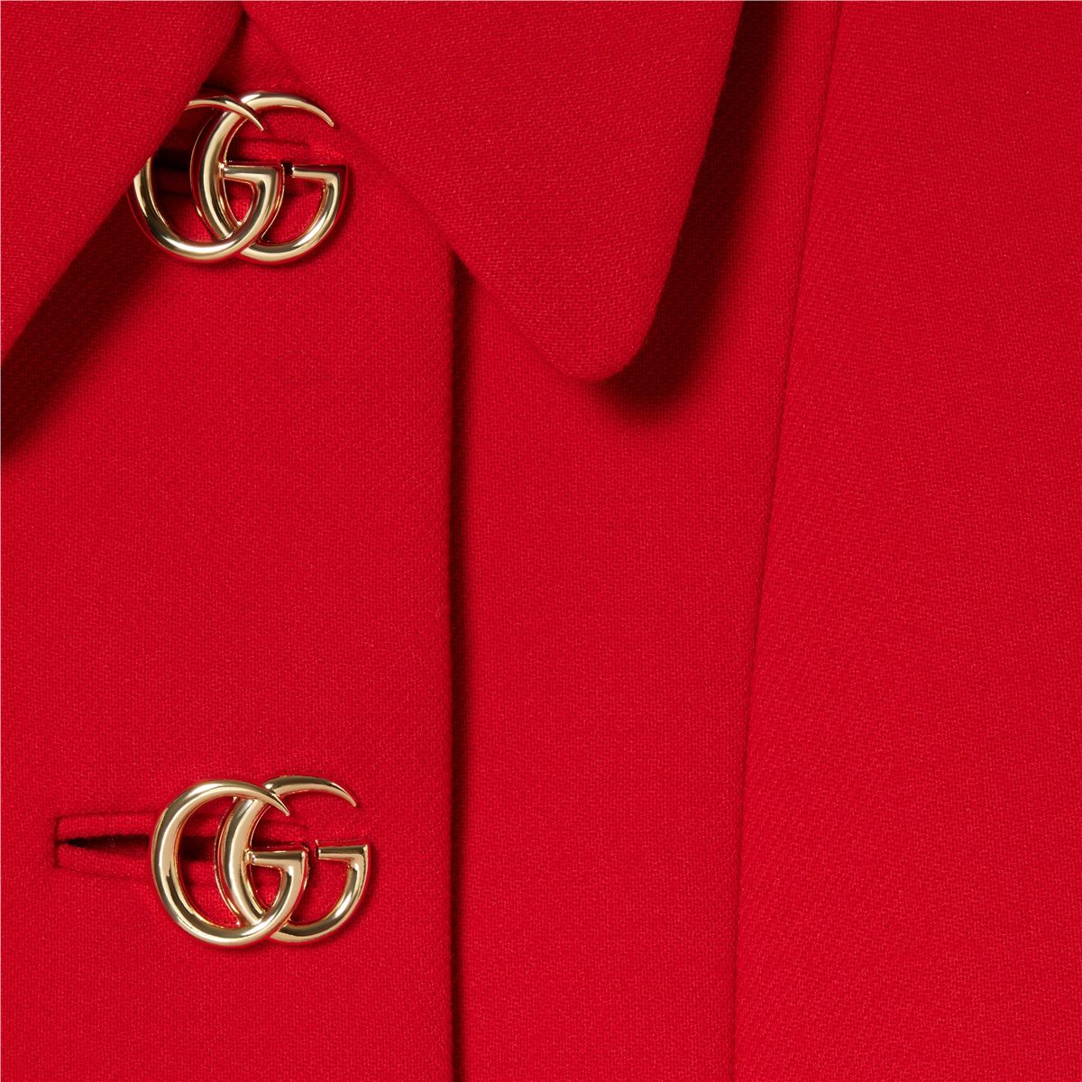 Wool natté coat with double g button-GUCCI-Verso