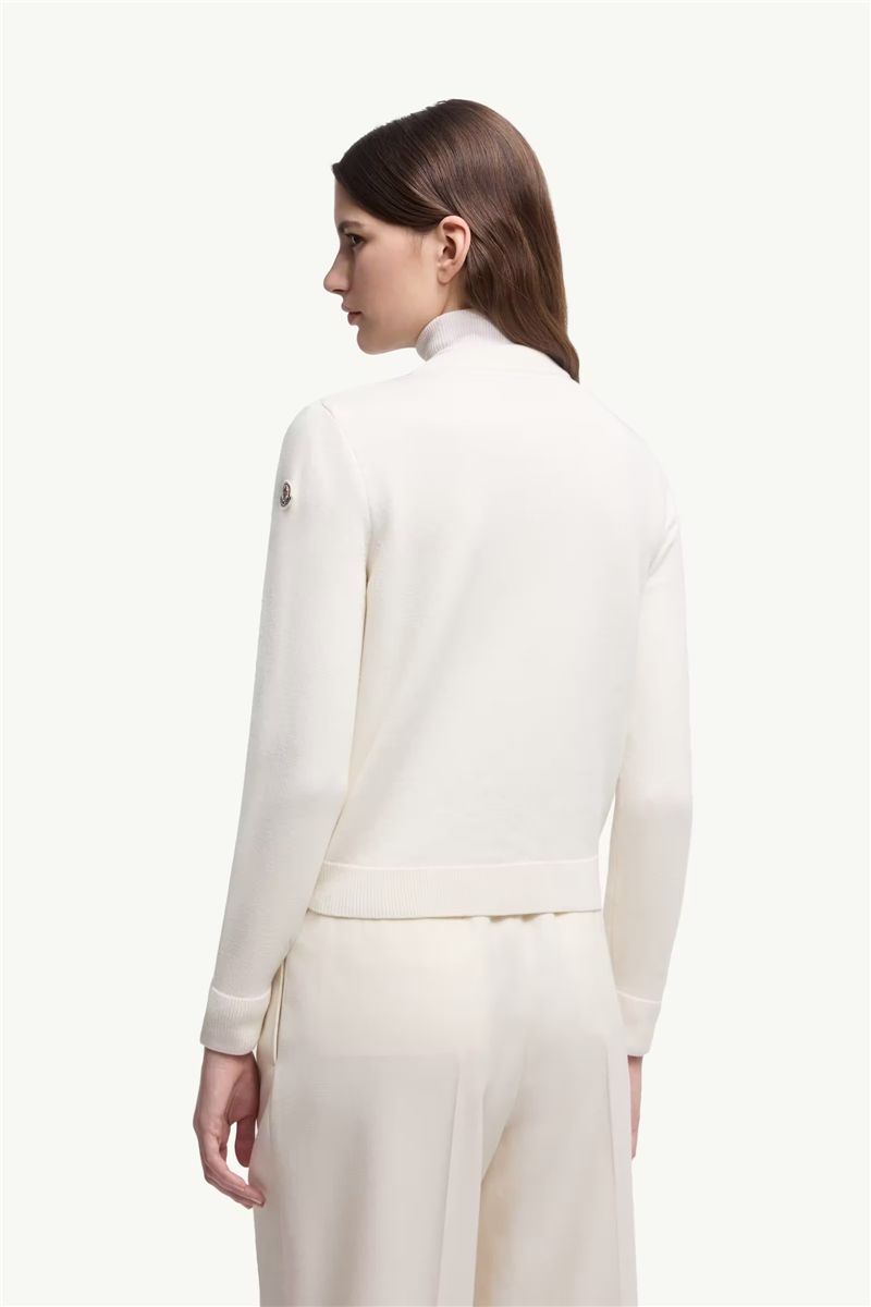 Wool padded zip-up cardigan-MONCLER-Verso