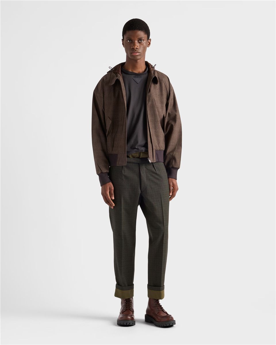 Wool pants with cotton details-PRADA-Verso