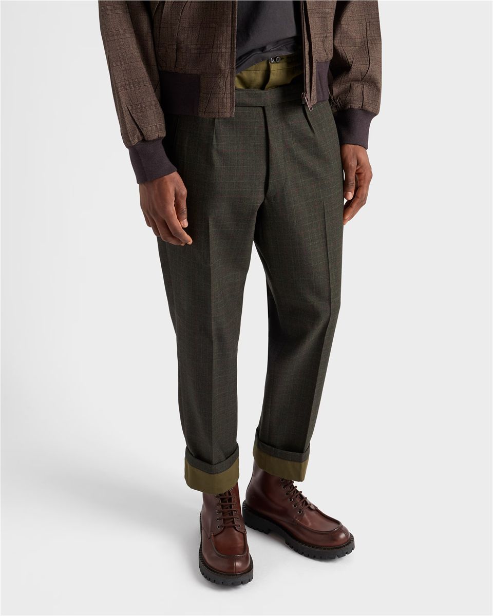 Wool Pants with Cotton Details