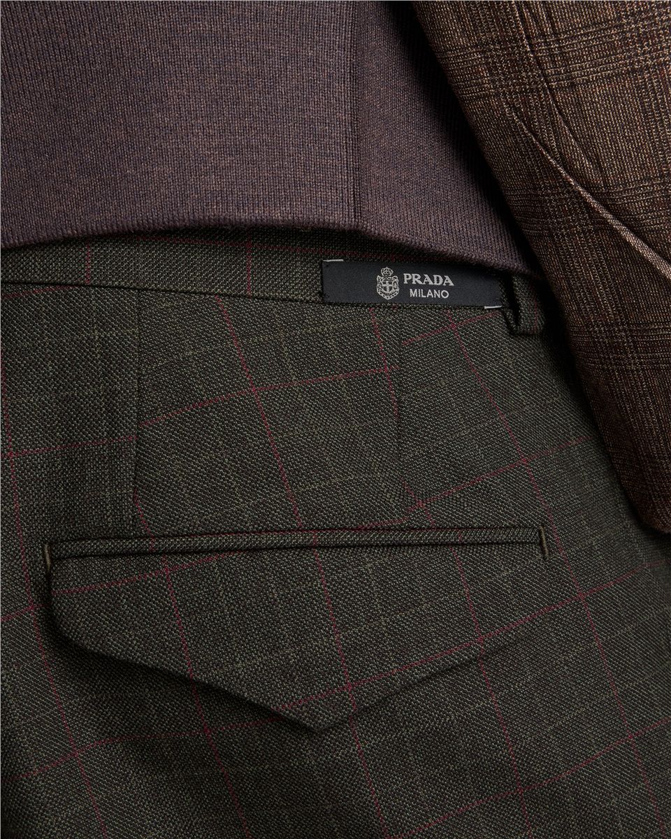 Wool pants with cotton details-PRADA-Verso