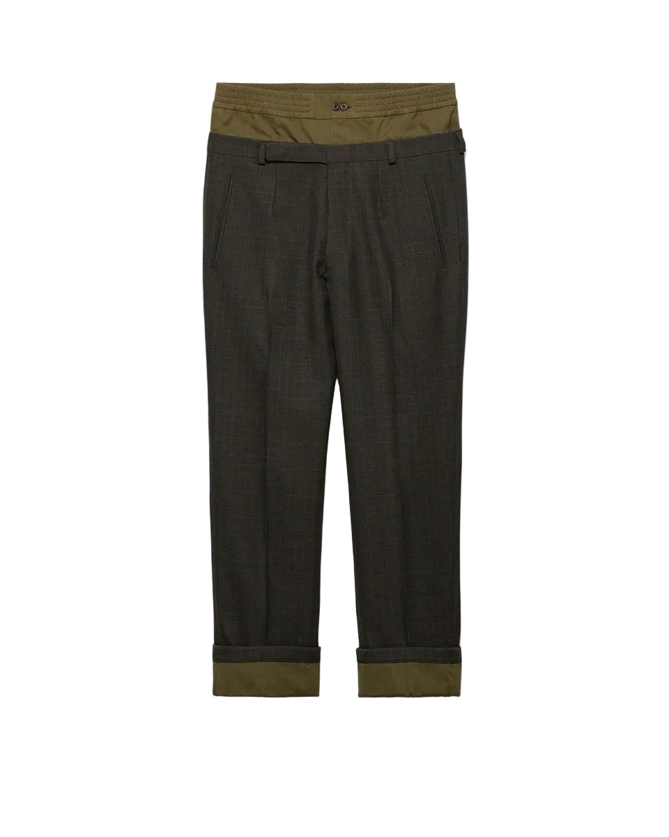 Wool pants with cotton details-PRADA-Verso