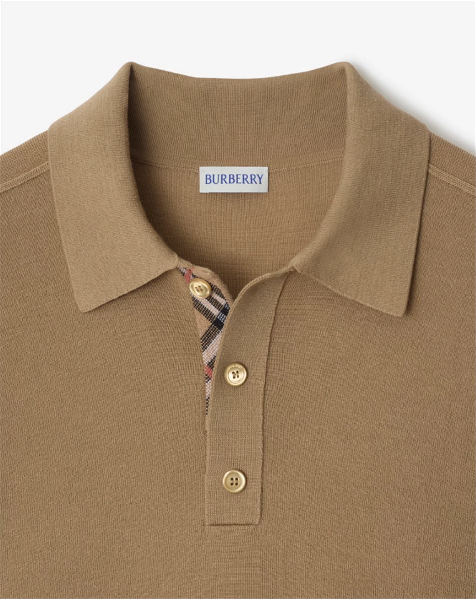 wool polo shirt-BURBERRY-Verso