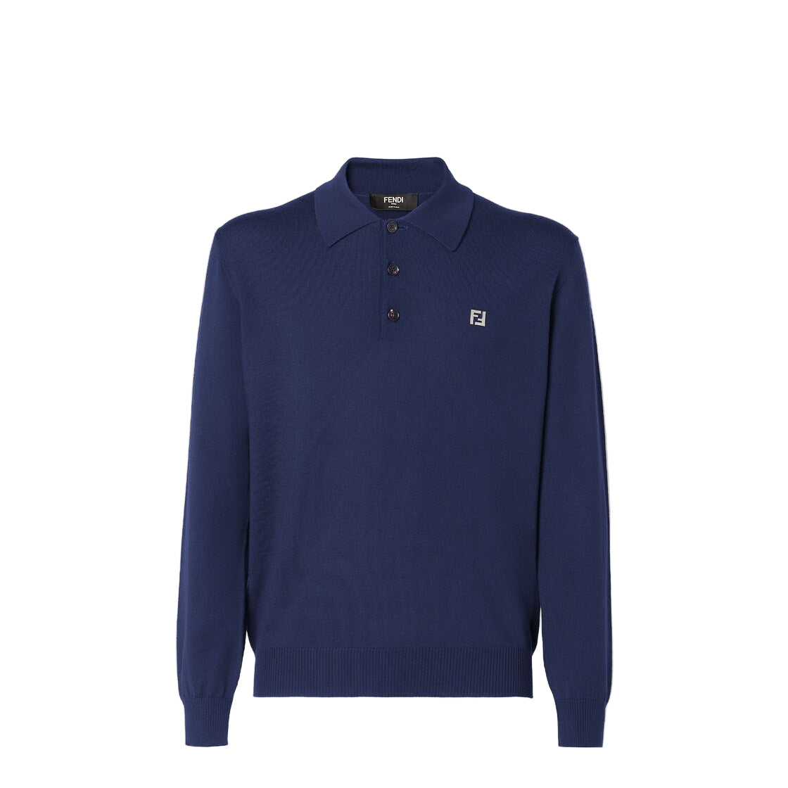 Wool polo shirt-FENDI-Verso