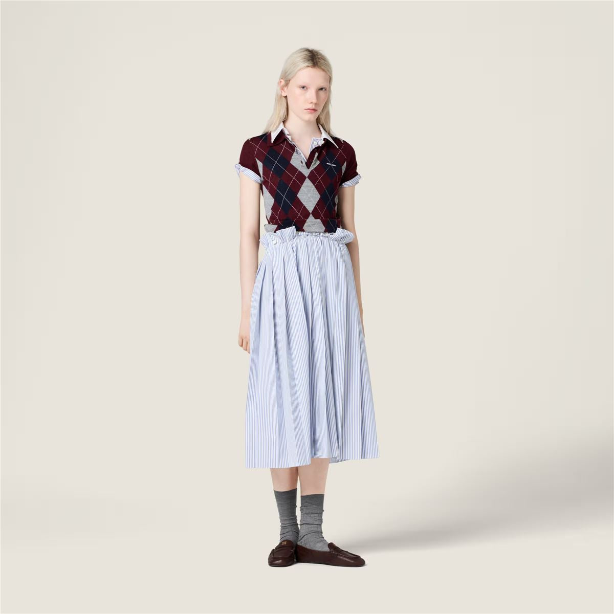 Wool Polo Shirt-MIU MIU-Verso