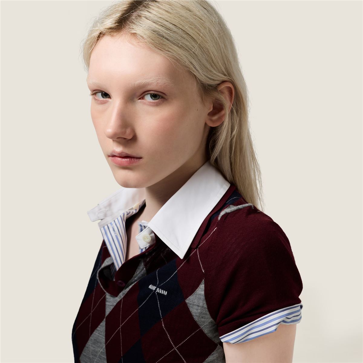 Wool Polo Shirt-MIU MIU-Verso