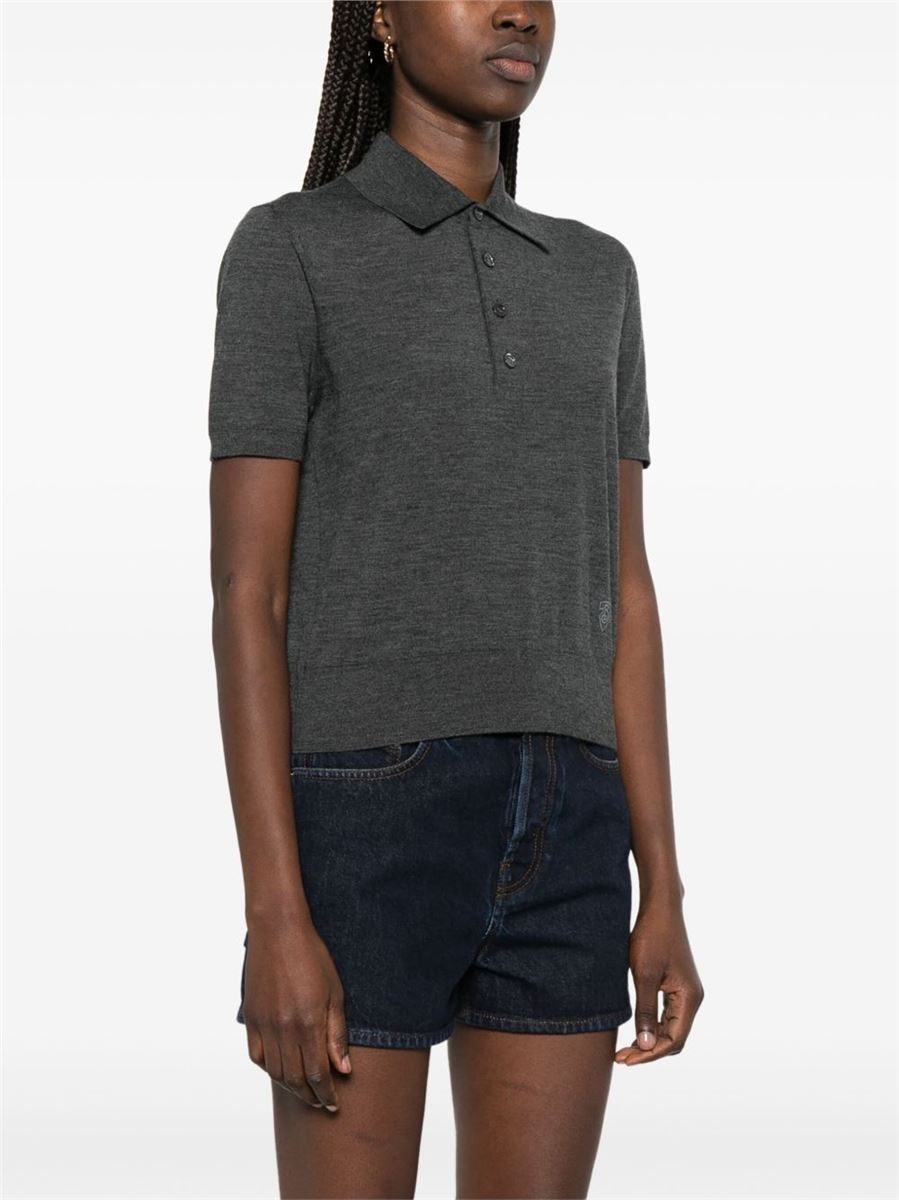 WOOL POLO TOP -  BURBERRY -  Verso