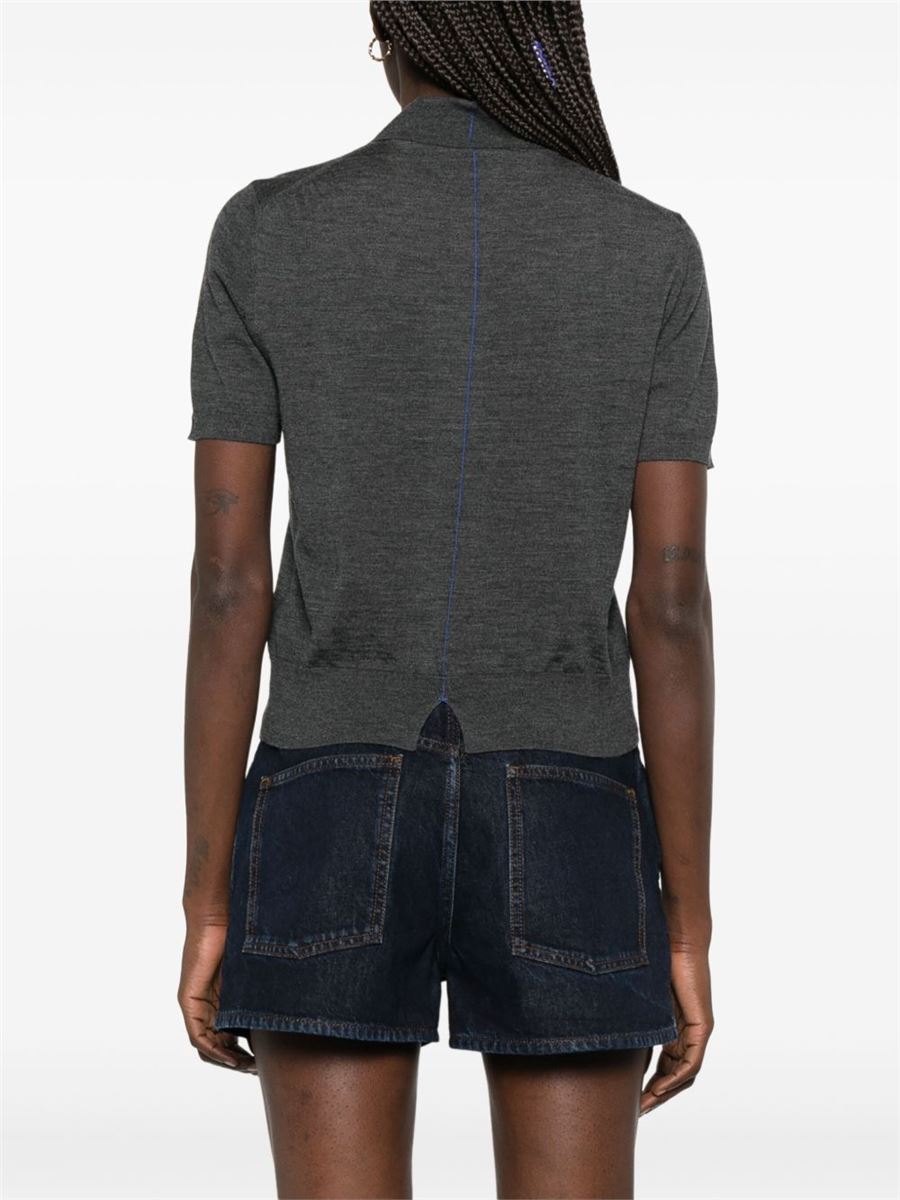 WOOL POLO TOP -  BURBERRY -  Verso