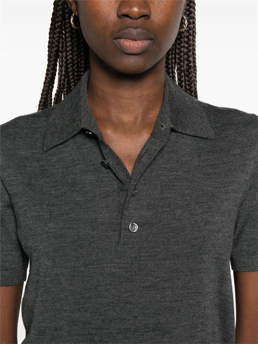 WOOL POLO TOP -  BURBERRY -  Verso