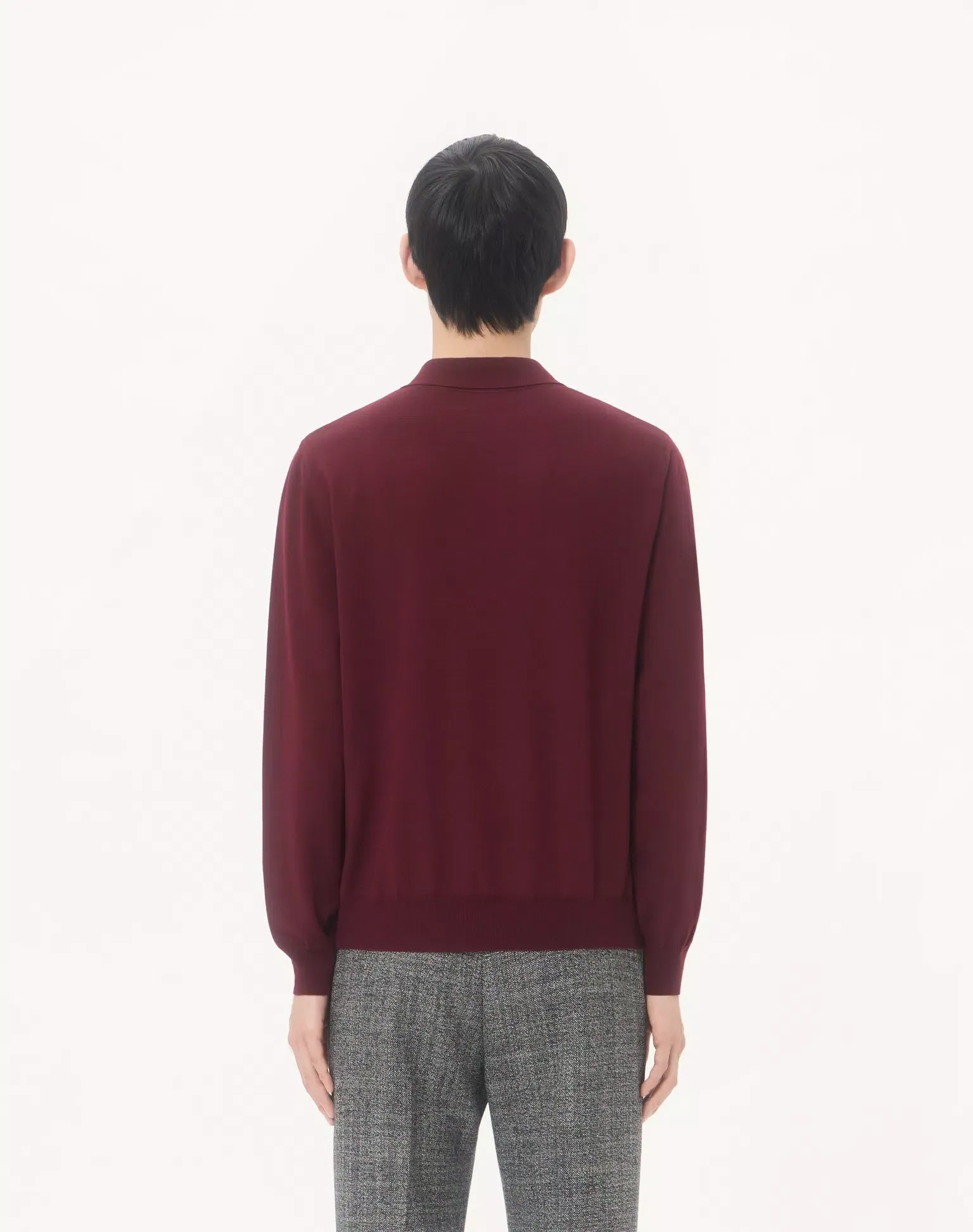 Wool Polo With VLogo Embroidery-VALENTINO-Verso
