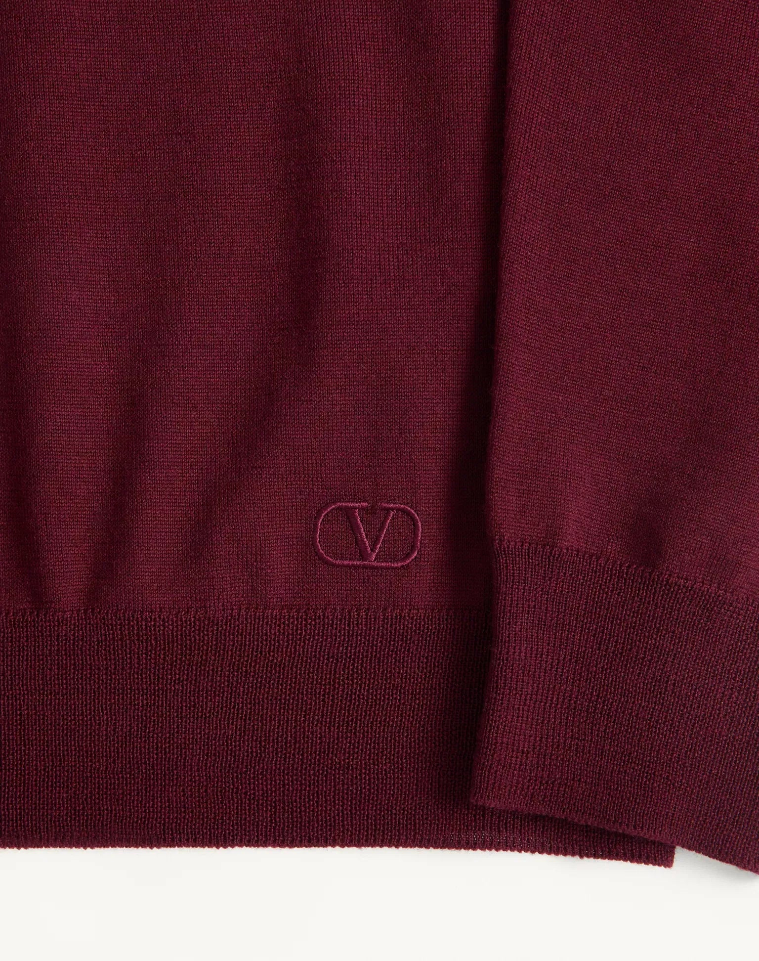 Wool Polo With VLogo Embroidery-VALENTINO-Verso