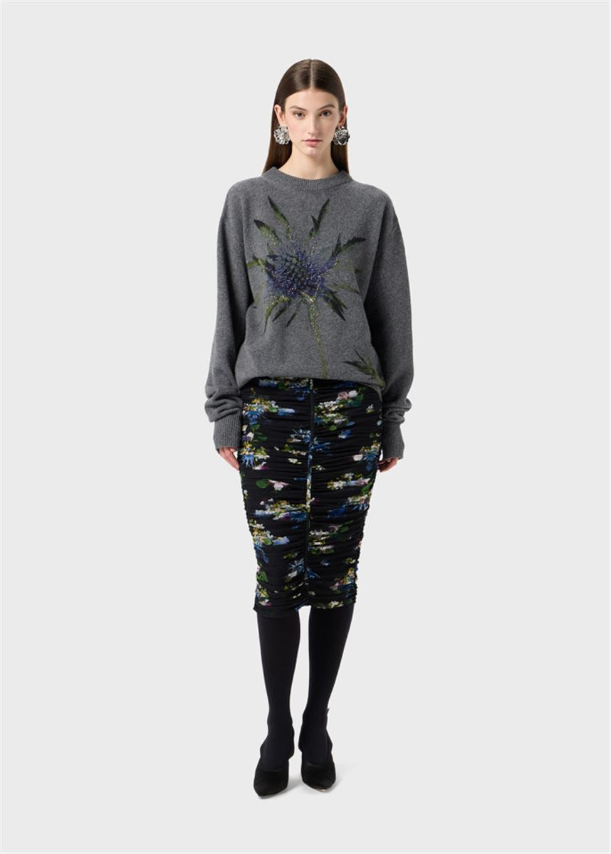 wool printed sweater with embroidery-BLUMARINE-Verso