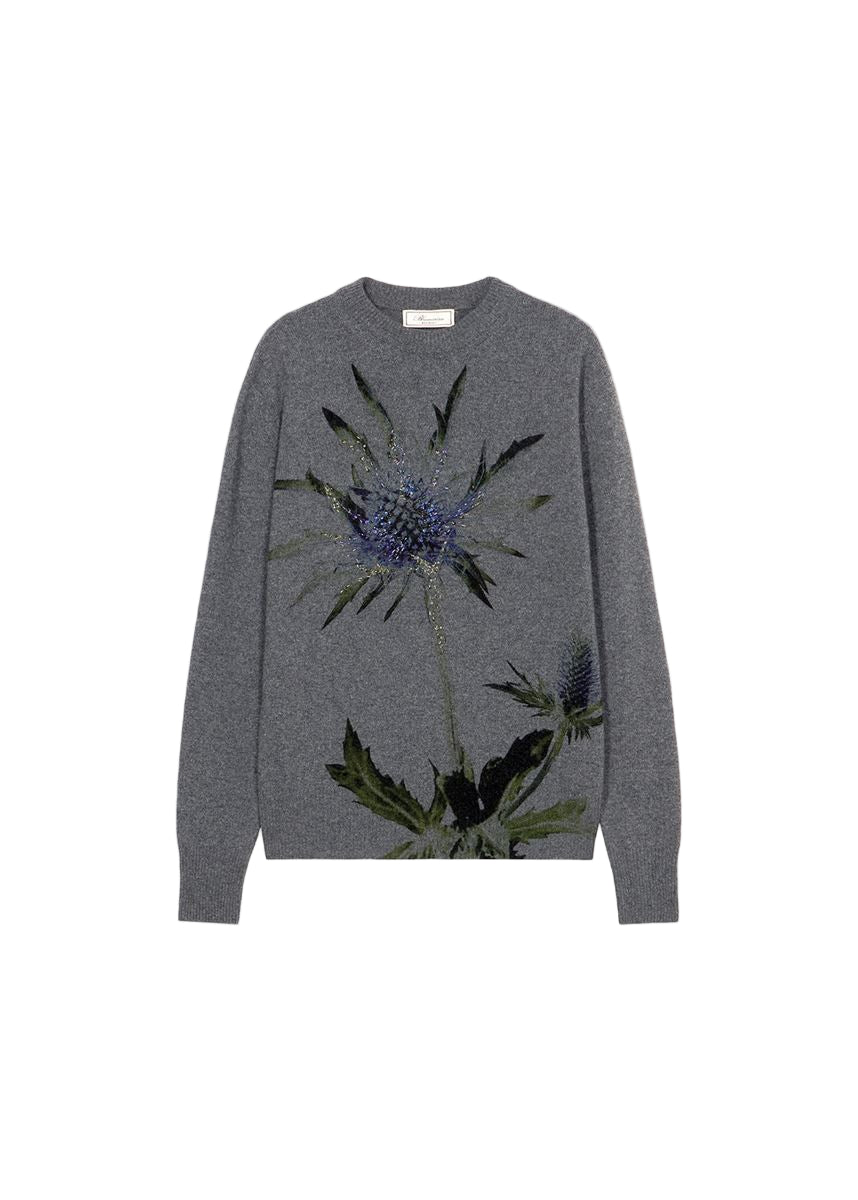 wool printed sweater with embroidery-BLUMARINE-Verso